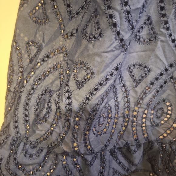 Elegant Blue Lace Dress Lined To The Knee. Size Lg Or X Large - Picture 3 of 6